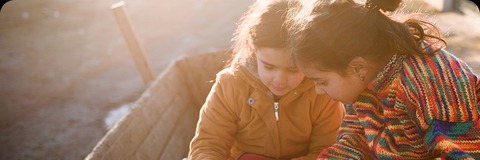 Two children playing